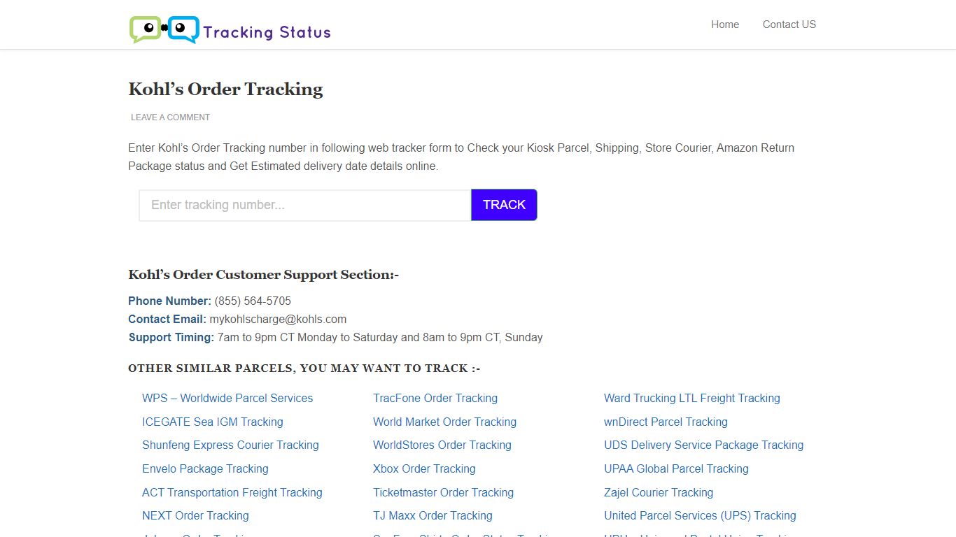 Kohl's Order Tracking – Track and Trace