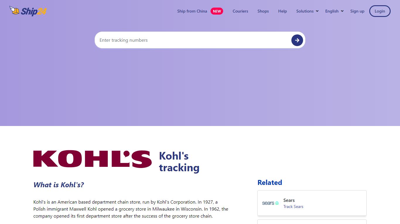 KOHL'S ORDER TRACKING | Get your Kohl's Parcel Delivery Status - ship24