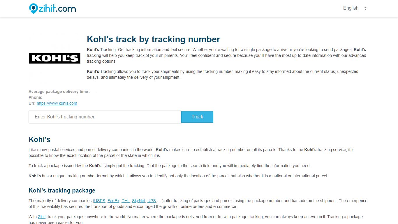 Kohl's track by tracking number - zihit.com